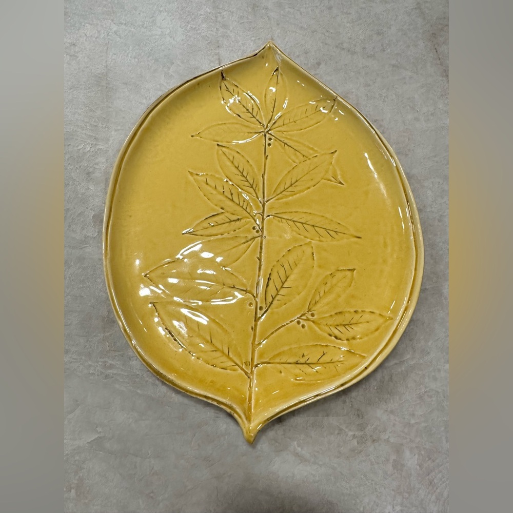 Crate&Barrel Mustard Ceramic Plate